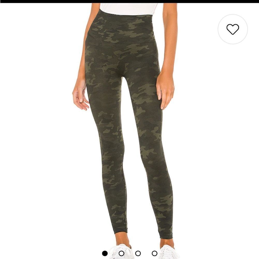 SPANX Look at Me Now Seamless High Waist Leggings Green Camo XL